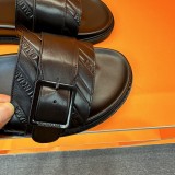 Balenciaga Classic Men Leather Simple Casual Fashion Slippers