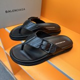 Balenciaga Classic Men Leather Simple Casual Fashion Slippers