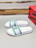 Versace Fashion Men Cowhide Slippers Pattern Logo EmbroiderySlippers Shoes