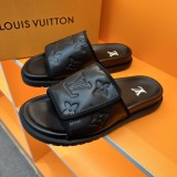 Louis Vuitton Classic Logo Print Unisex Slippers Fashion Casual Leather Sandal Slippers