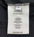 Ami Embroidered Peach Heart Short Sleeve Cotton Unisex Round Neck T-Shirts