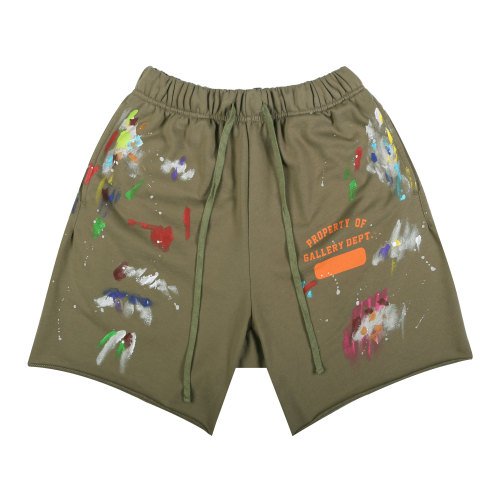 Gallery Dept Hand Painted Graffiti Speckled Ink Shorts Retro Ripped Trousers