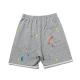 Gallery Dept Fashion Speckle Graffiti Shorts Unisex Curled Casual Sweatpants