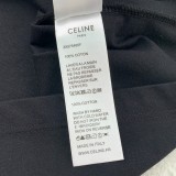 Celine Art Letter Logo Print T-shirt Unisex Cotton Casual Short Sleeve