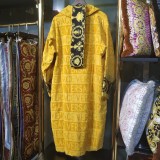 Versace Unisex Fashion Cotton Yellow Bathrobe Egyptian Yarn Cut Jacquard Home Clothing Robes