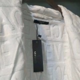 Versace Unisex Fashion Cotton White Bathrobe Egyptian Yarn Cut Jacquard Home Clothing Robes