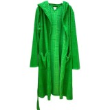 Bottega Veneta Fashion Unisex Cotton Cut Fleece Jacquard Bathrobe Retro Green Home Clothing Robes
