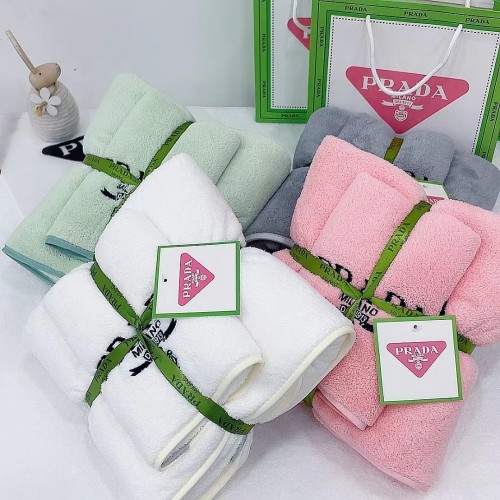 Prada Multifunctional Bath Towel Sets Cotton Stroller Cover Blanket Embroidery Beach Towel Size:35*75/70*140