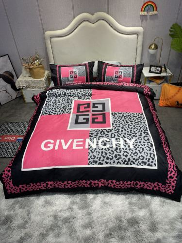 Givenchy Digital Print Beding Set Double-Sided Thickening Baby Fleece Four-Piece Set Quilt Cover:200*230 Bed Sheet 245*250 Pillowcase 48*74*2