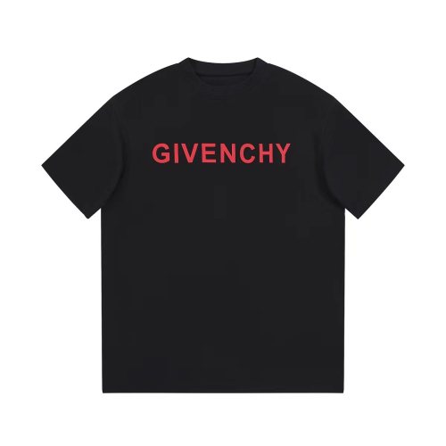 Givenchy Embossed Letter Print Cotton Short Sleeve Unisex Loose T-Shirt