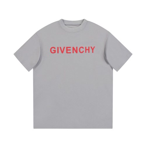 Givenchy Embossed Letter Print Cotton Short Sleeve Unisex Loose T-Shirt