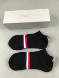 Thom Browne Classic Logo Cotton Socks Fashion Casual Low Socks 6 Pairs/Box