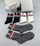 Thom Browne Classic Logo Cotton Socks Fashion Casual Socks 6 Pairs/Box