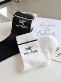 Arc'teryx Classic Logo Embroidery Cotton Socks Fashion Black White Casual Sports Socks 1 Pairs