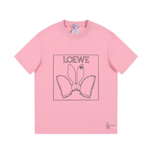 Loewe Rabbit Bow Print Short Sleeve Couple Cotton Loose T-shirt