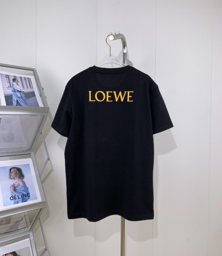 Loewe Embroidered Flame Letter T-shirt Couple Loose Cotton Short Sleeves