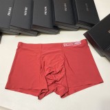 Prada Classic Fashion Light Silky Ice Silk Boxer Briefs Breathable Non-Marking Underwear 3 Pieces/Box