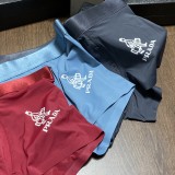 Prada Classic Fashion Light Silky Ice Silk Boxer Briefs Breathable Non-Marking Underwear 3 Pieces/Box