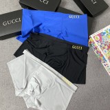 Gucci Classic Fashion Boxer Briefs Breathable Dyeing Glue Paste Print Underwear 3 Pieces/Box