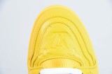 Louis Vuitton LV Trainer Men Casual Chessboard Fashion Cricket Shoes Yellow