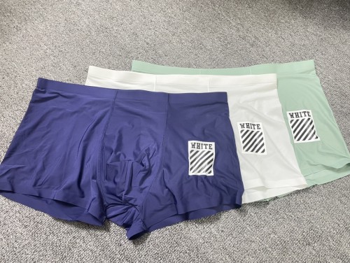 OFF-WHITE Classic Fashion Boxer Briefs Breathable Dyeing Glue Paste Print Underwear 3 Pieces/Box