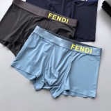 FENDI Classic Fashion Boxer Briefs Breathable Dyeing Glue Paste Print Underwear 3 Pieces/Box