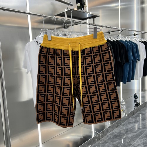 FENDI Unisex Classic Double FF Logo Woolen Shorts Causal Shorts