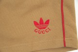 Gucci x Adidas Unisex Classic Embroidery LOGO Cotton Shorts Causal Comfortable Breathable Shorts