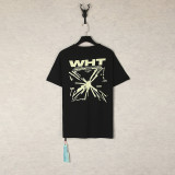 Off White Painted Graffiti Arrows T-shirt Couple Casual Round Neck Short Sleeve