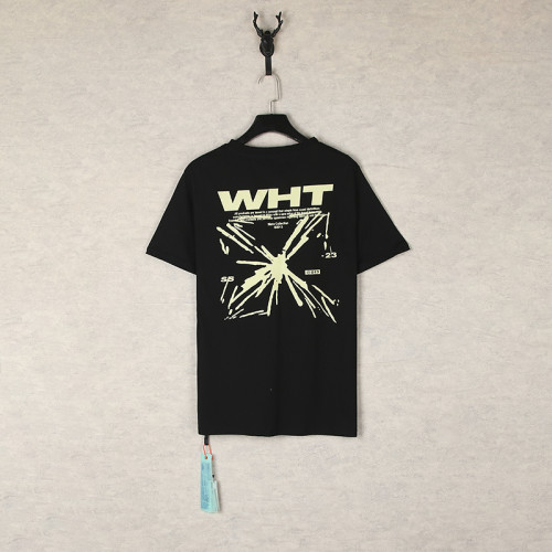 Off White Painted Graffiti Arrows T-shirt Couple Casual Round Neck Short Sleeve