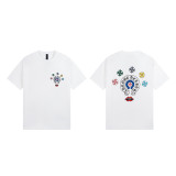 Chrome Hearts Horseshoe Cross Group Print T-shirt Unisex Loose Cotton Short Sleeve