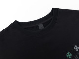 Chrome Hearts Horseshoe Cross Group Print T-shirt Unisex Loose Cotton Short Sleeve