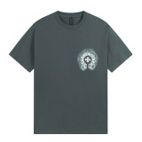 Chrome Hearts Ghost Sanskrit Horseshoe Print Short Sleeve Unisex High Street Casual T-shirt