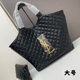 Yves Saint Laurent Quilted Sheep Leather Shopping Bag Tote Bag