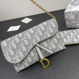 Dior Canvas Printed Saddle Bag Chain Bag Size: 19*11 CM