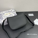 Dior Men's Full Skin Dumpling Bun Black Saddle Shoulder Bag Size：24*17*8 CM