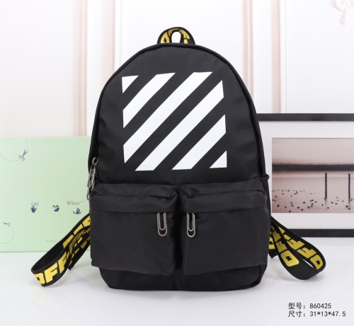 Off White Fashion Striped Print Backpack Size ：31×13×47.5 CM