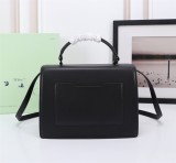 Off-White New Fashion Arrows Letter Printed Hangbag Crossbody Black Bag Sizes:25.5x18x911 CM