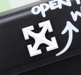 Off-White New Fashion Arrows Letter Printed Hangbag Crossbody Black Bag Sizes:25.5x18x911 CM