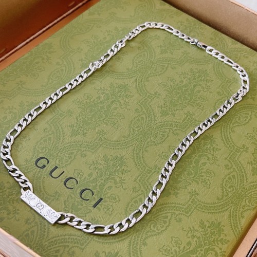 Gucci Anger Forest Double G Classic Retro Punk Silver Necklace