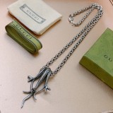 Gucci Anger Forest Classic Double G Retro The Three Snakes Pendant Necklace