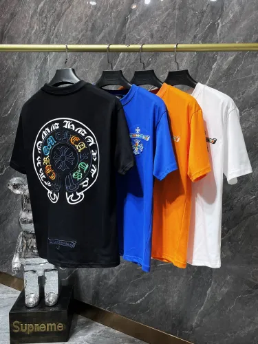 Chrome Hearts Embroidered Colorful Classic Cross Horseshoe Short Sleeve Tee