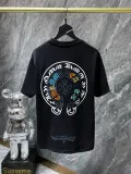 Chrome Hearts Embroidered Colorful Classic Cross Horseshoe Short Sleeve Tee