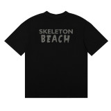 Gallery Dept Wilted Rose Skeleton Beach Printed Short Sleeve Unisex Fashion Cotton T-shirt