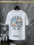 Chrome Hearts Embroidered Colorful Classic Cross Horseshoe Short Sleeve Tee