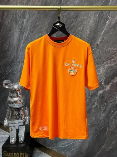 Chrome Hearts Embroidered Colorful Classic Cross Horseshoe Short Sleeve Tee