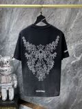 Chrome Hearts Heavy Sanskrit Cross Drill Gradient Wash Short Sleeves