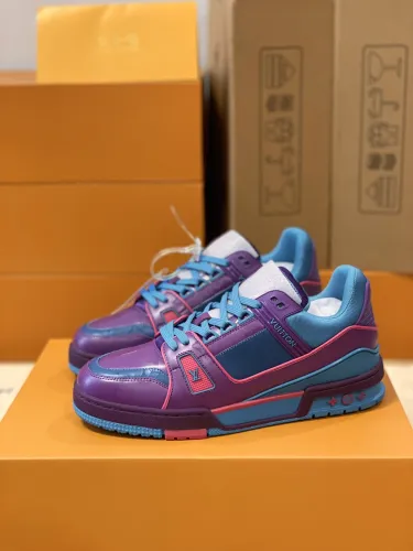 Louis Vuitton Trainer Fashion Monogram Shoes Unisex Rendering Colorful Tie-Dye Sneakers Virgil Abloh