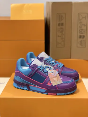 Louis Vuitton Trainer Fashion Monogram Shoes Unisex Rendering Colorful Tie-Dye Sneakers Virgil Abloh
