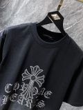 Chrome Hearts Heavy Sanskrit Cross Drill Gradient Wash Short Sleeves